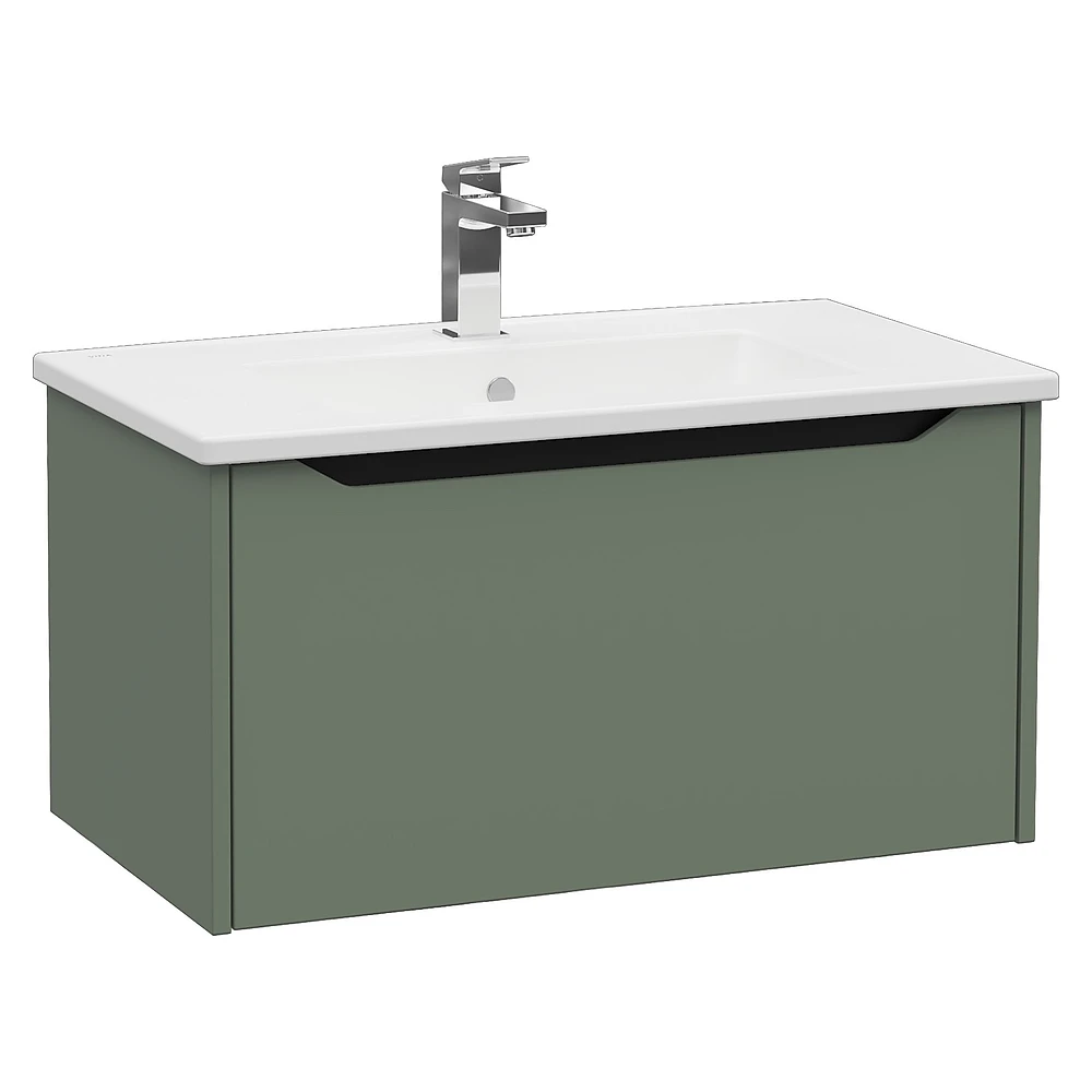 Vitra Integra Square 80 Cm Mat Yeşil Tek Çekmeceli Lavabo Dolabı