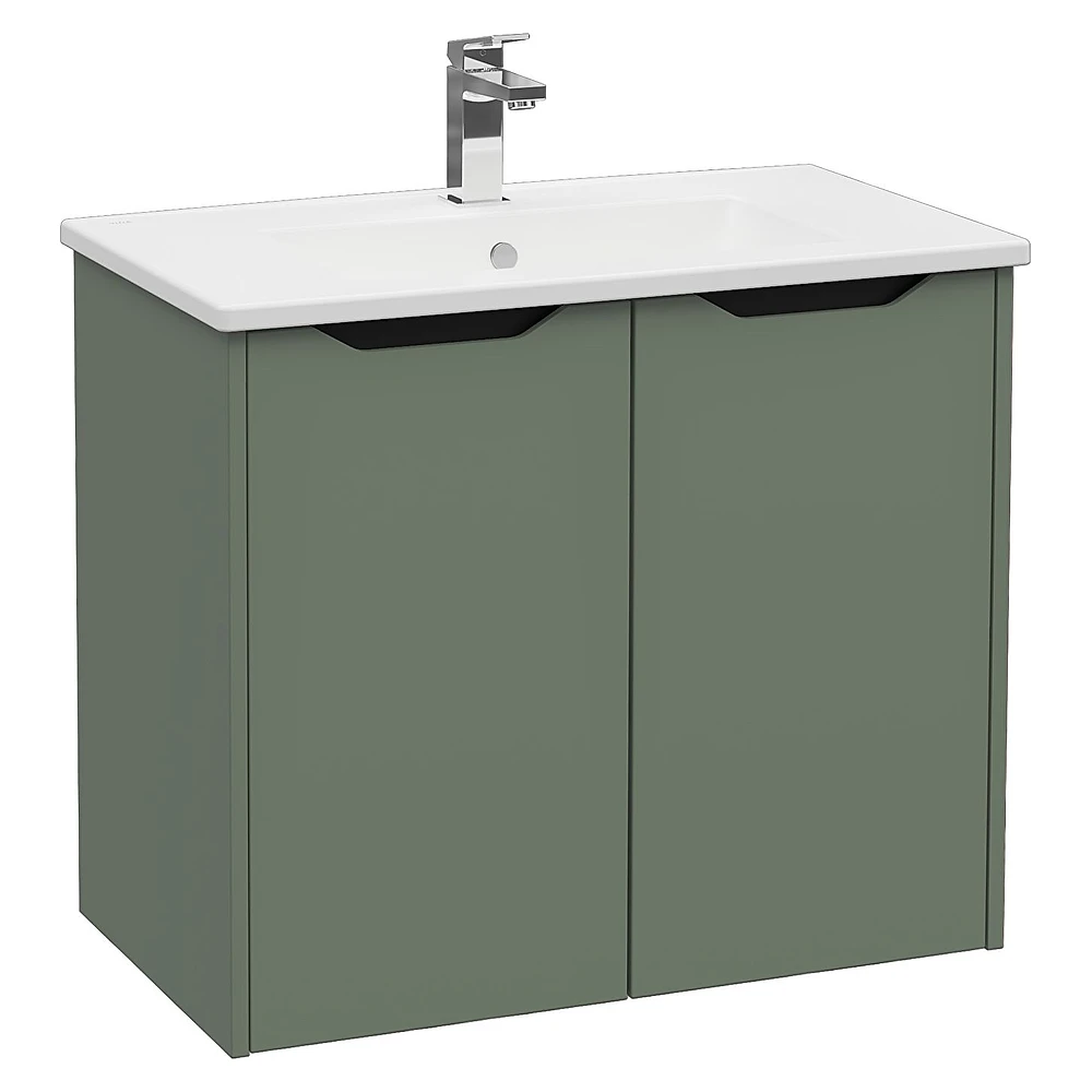 Vitra Integra Square 80 Cm Mat Yeşil İki Kapaklı Lavabo Dolabı
