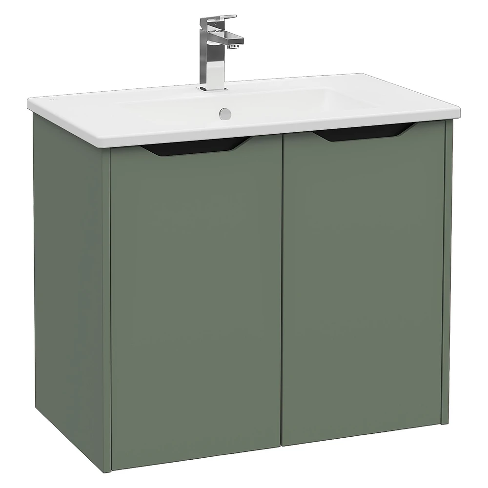 Vitra Integra Square 80 Cm Mat Yeşil İki Kapaklı Lavabo Dolabı