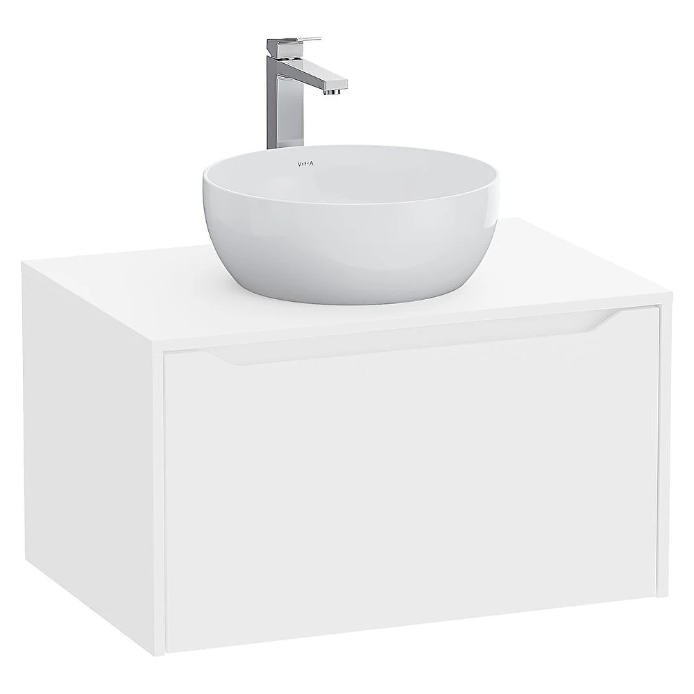 Vitra Integra Square 80 Cm Mat Beyaz Lavabosuz Çanak Lavabo Uyumlu Dolap