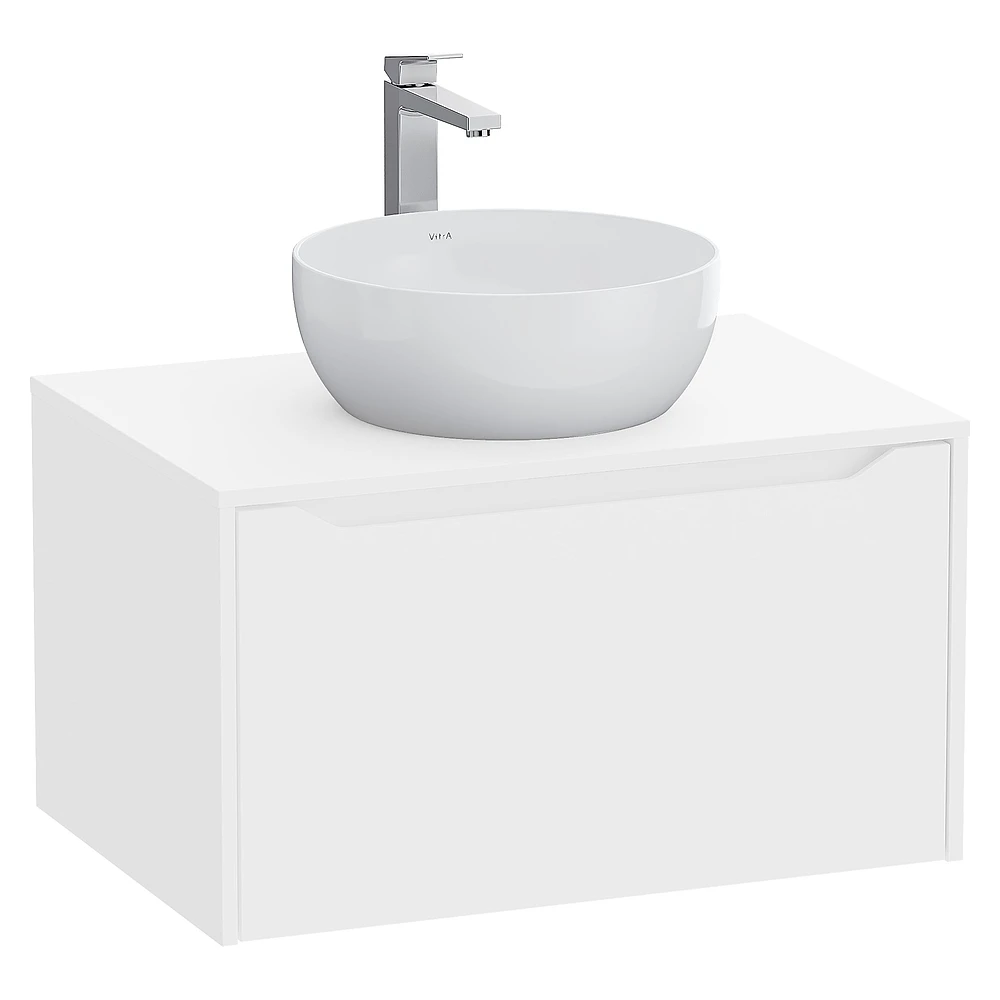 Vitra Integra Square 80 Cm Mat Beyaz Çanak Lavabo Uyumlu Dolap