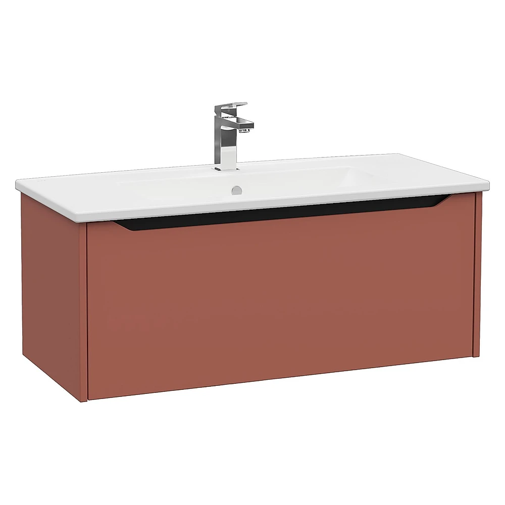 Vitra Integra Square 100 Cm Mat Kırmızı Tek Çekmeceli Lavabo Dolabı