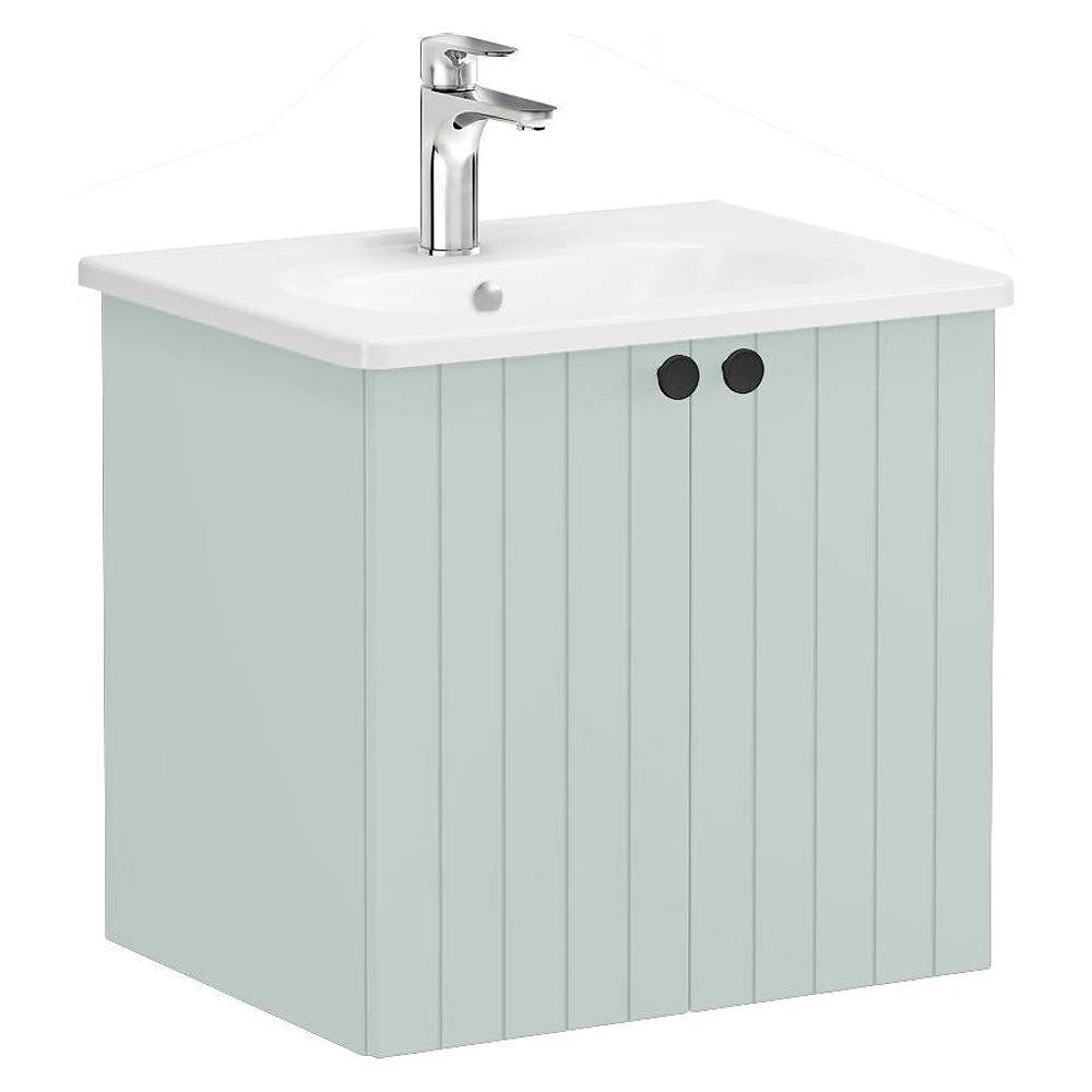 Vitra Root Groove 60 Cm Mat Retro Yeşil İki Kapaklı Lavabo Dolabı