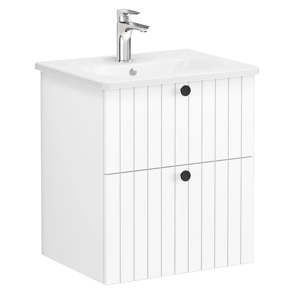 Vitra Root Groove 60 Cm Mat Beyaz İki Çekmeceli Lavabo Dolabı