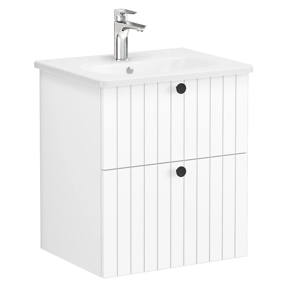 Vitra Root Groove 60 Cm Mat Beyaz İki Çekmeceli Lavabo Dolabı