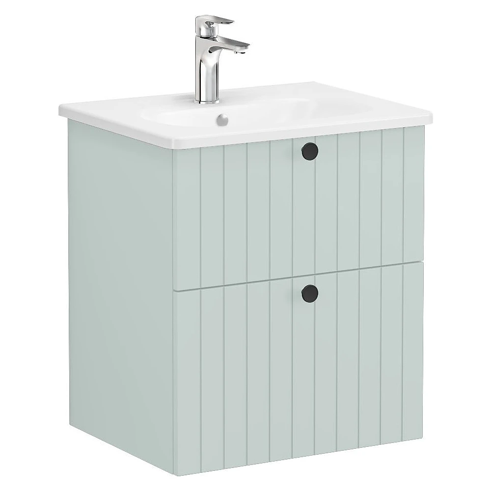 Vitra Root Groove 60 Cm Mat Retro Yeşil İki Çekmeceli Lavabo Dolabı