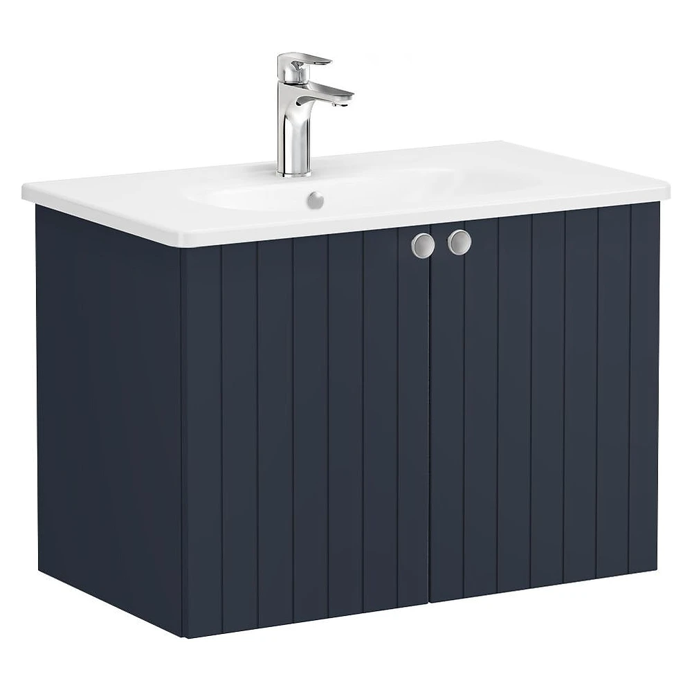 Vitra Root Groove 80 Cm Mat Lacivert İki Kapaklı Lavabo Dolabı