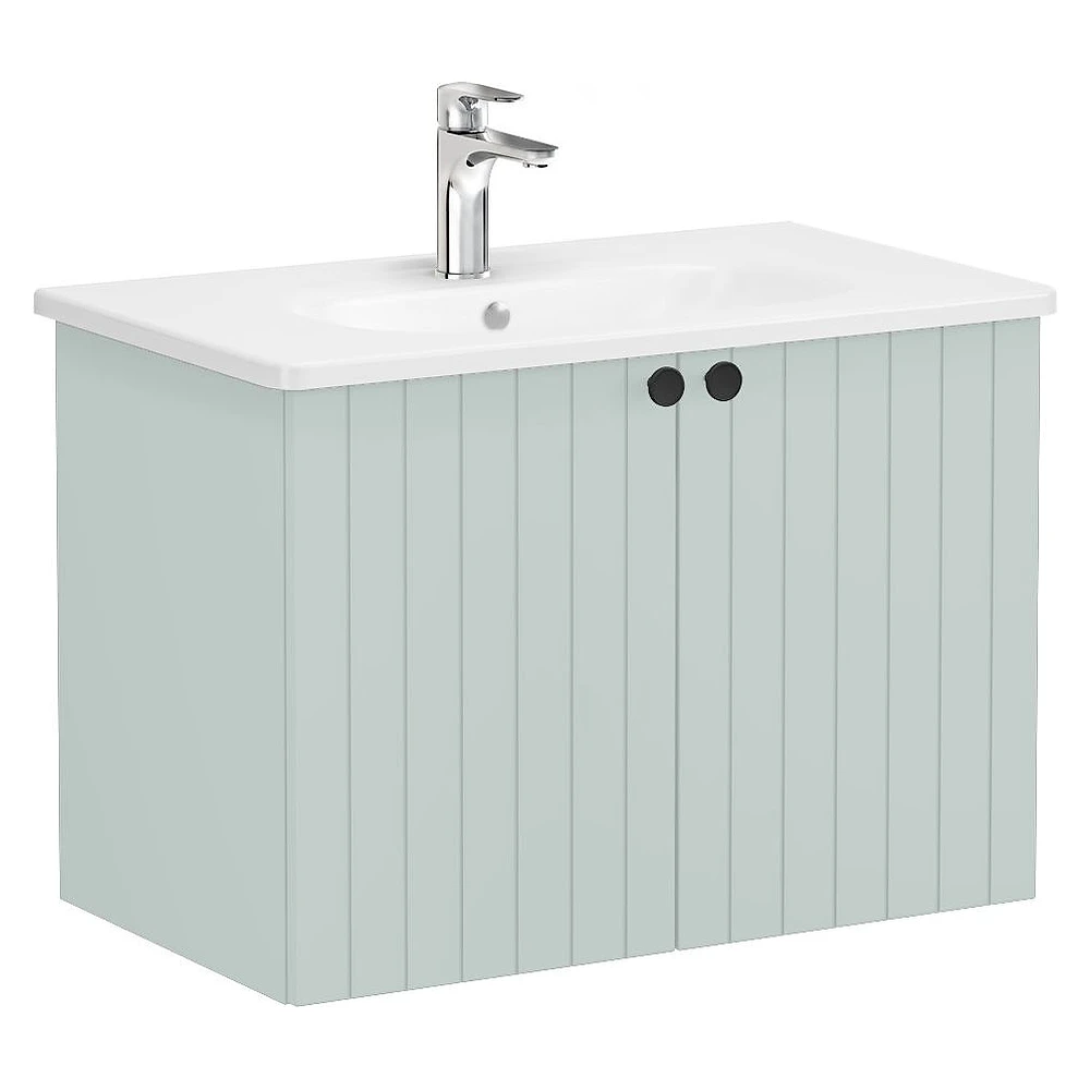 Vitra Root Groove 80 Cm Mat Retro Yeşil İki Kapaklı Lavabo Dolabı