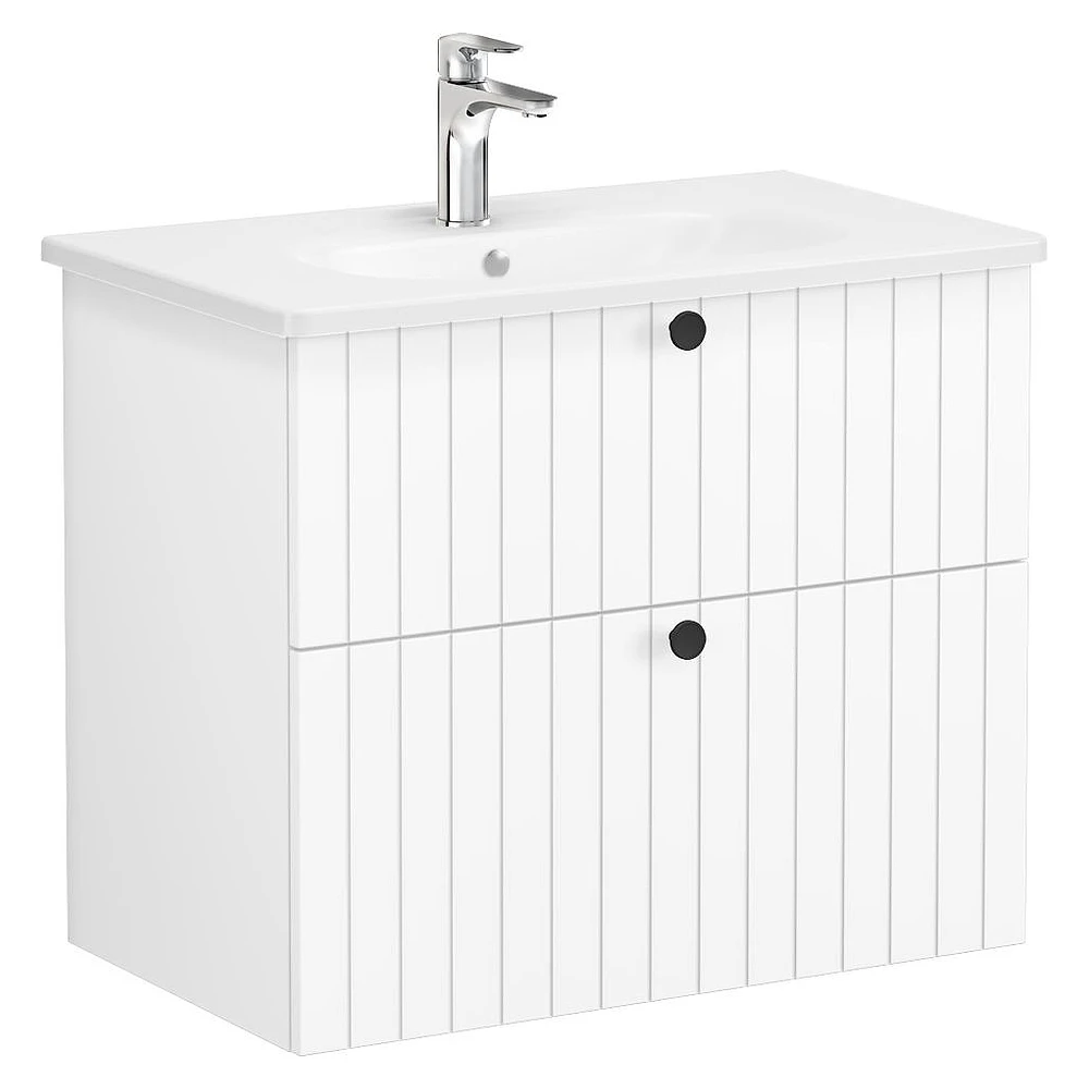 Vitra Root Groove 80 Cm Mat Beyaz İki Çekmeceli Lavabo Dolabı