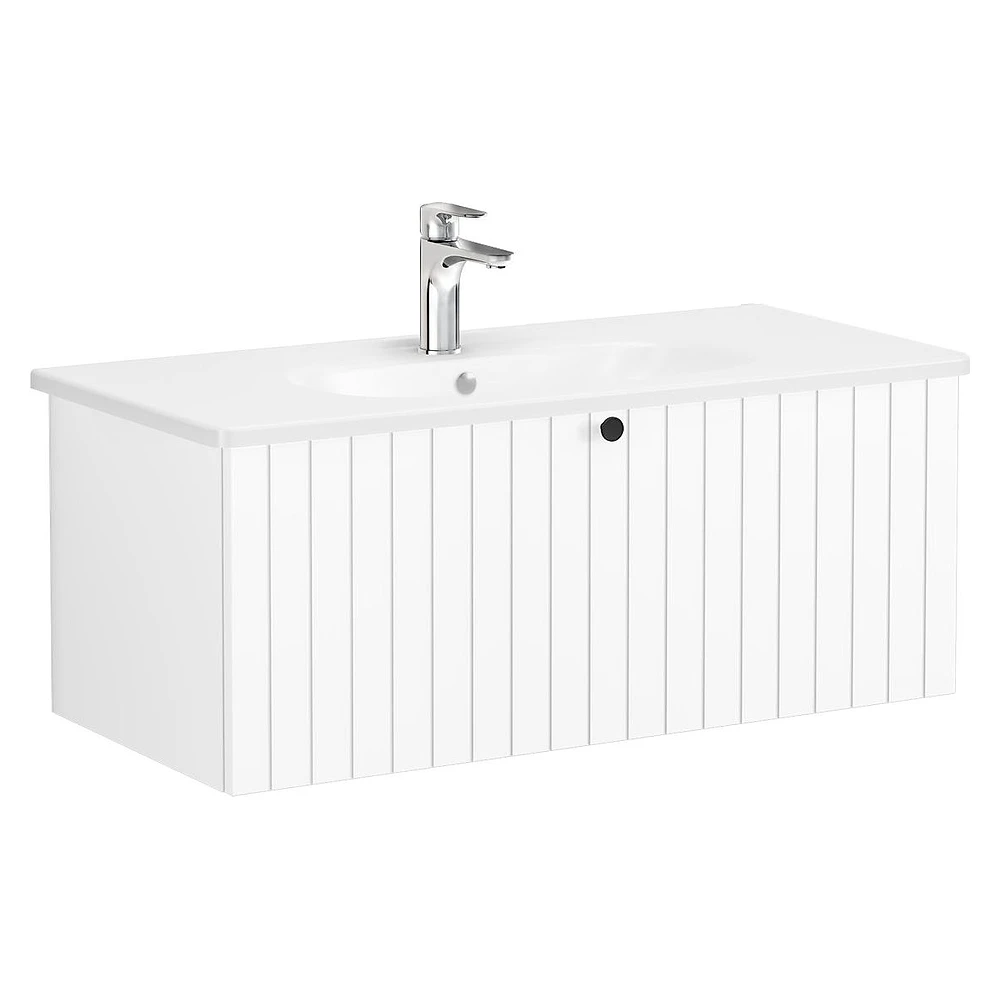 Vitra Root Groove 100 Cm Mat Beyaz Tek Çekmeceli Lavabo Dolabı
