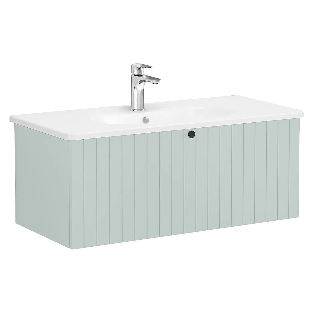 Vitra Root Groove 100 Cm Mat Retro Yeşil Tek Çekmeceli Lavabo Dolabı