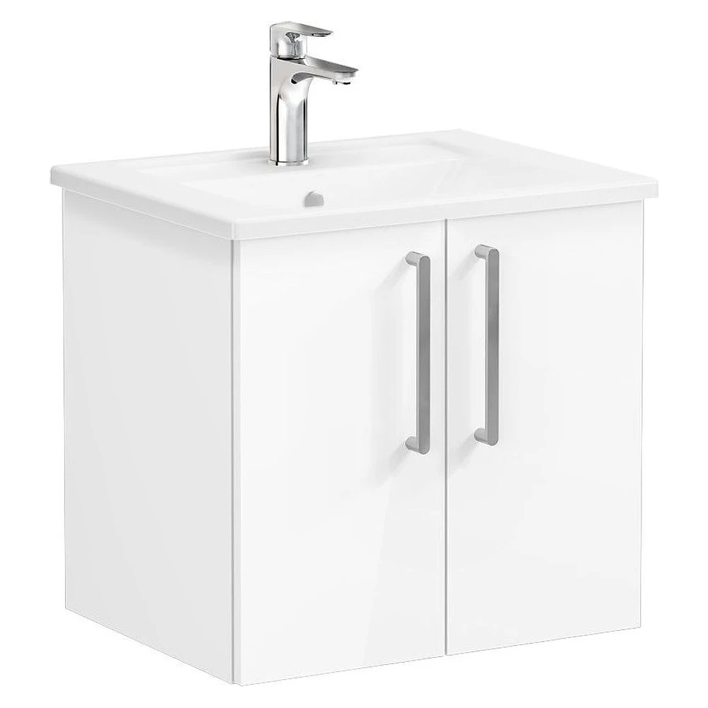 Vitra Root Flat 60 Cm Parlak Beyaz İki Kapaklı Lavabo Dolabı