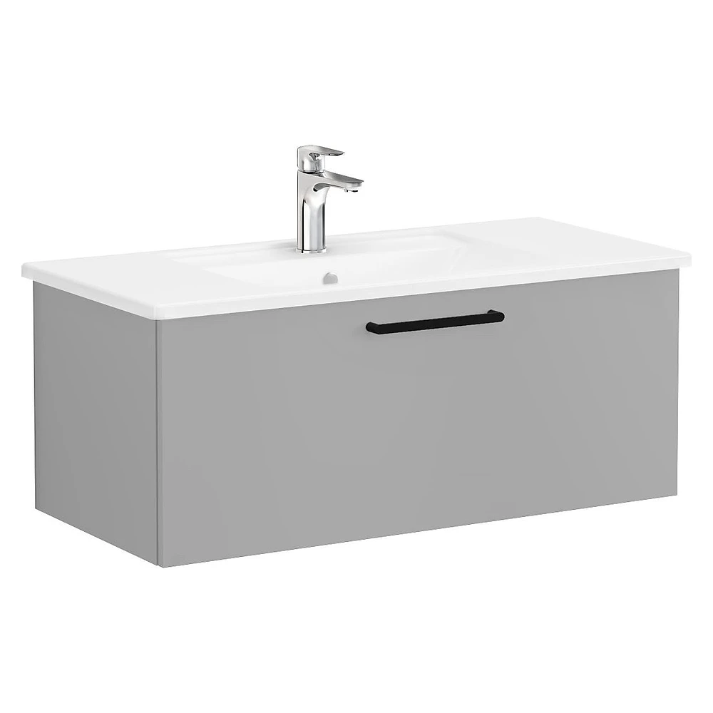 Vitra Root Flat 100 Cm Mat Kaya Gri Tek Çekmeceli Lavabo Dolabı