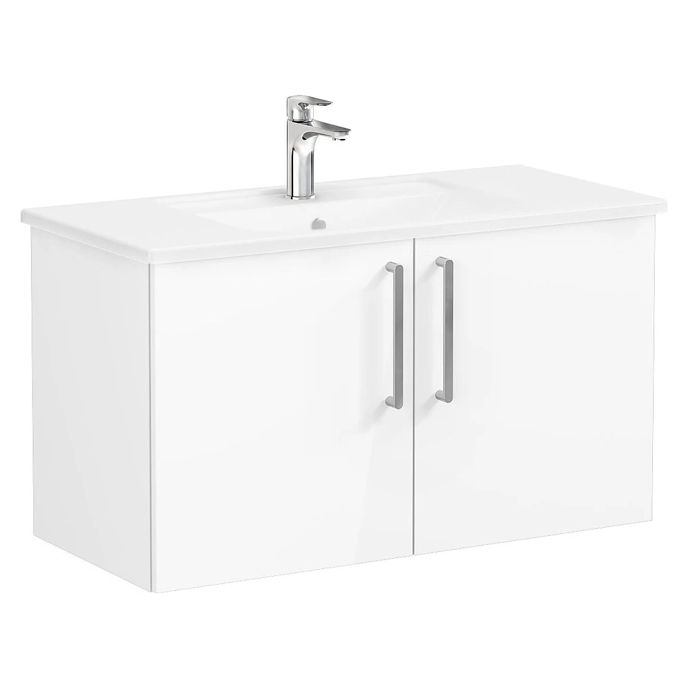 Vitra Root Flat 100 Cm Parlak Beyaz İki Kapaklı Lavabo Dolabı