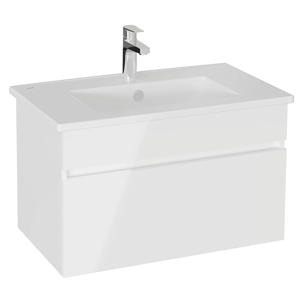 Vitra Mia Plus Square 80 Cm Parlak Beyaz Tek Çekmeceli Lavabo Dolabı