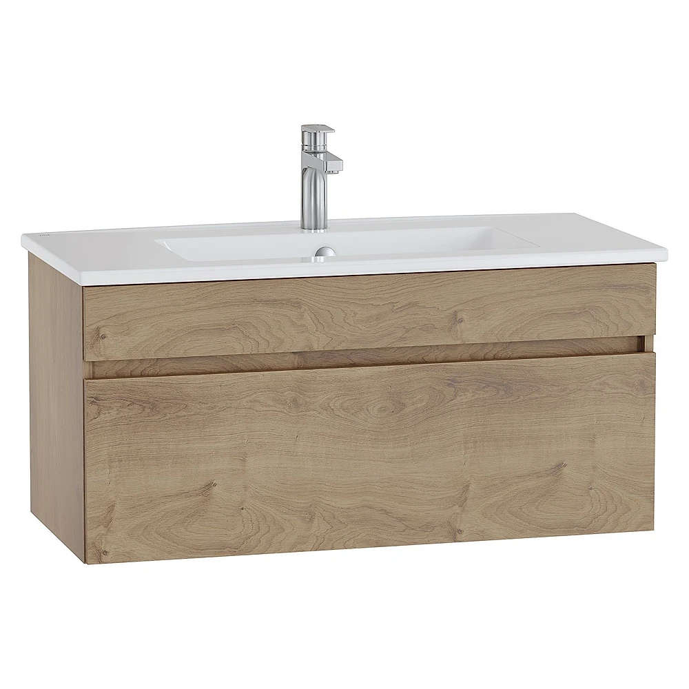 Vitra Mia Plus Square 100 Cm Altın Meşe Tek Çekmeceli Lavabo Dolabı