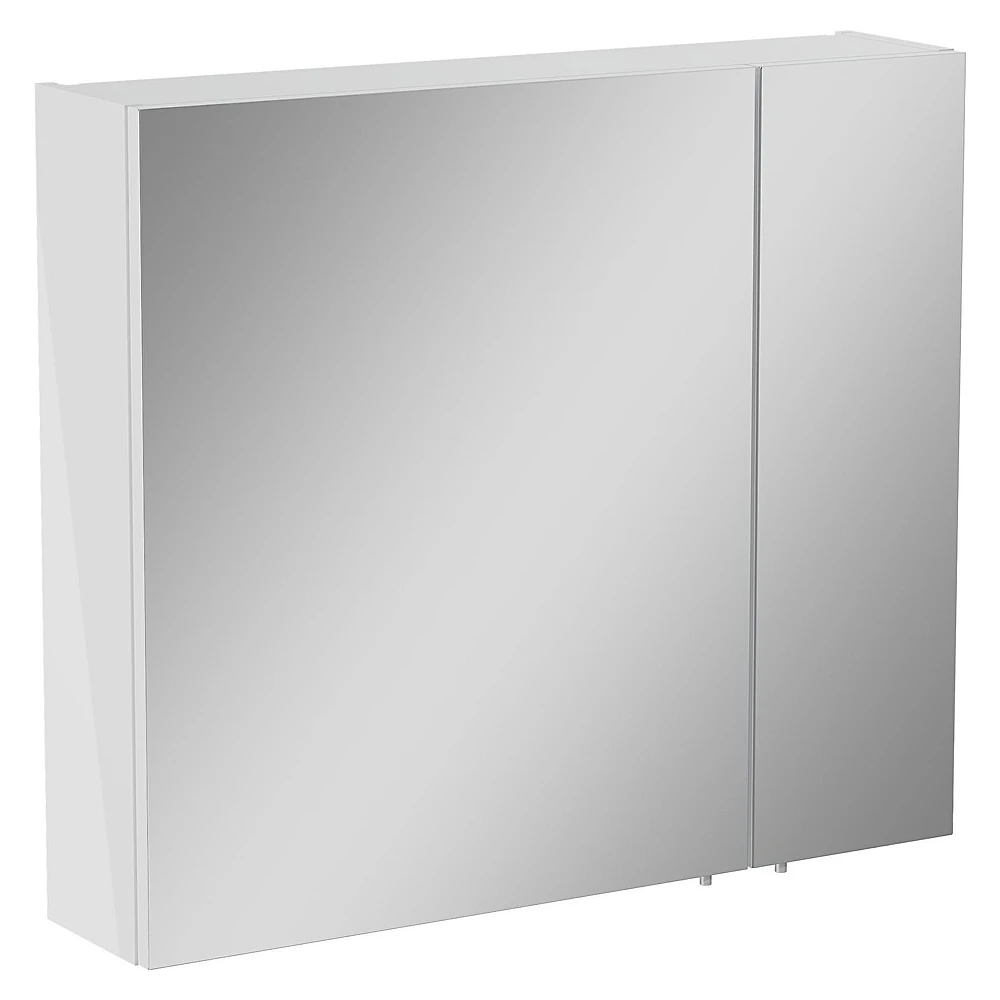 Vitra Mia Asimetrik 80 Cm Parlak Beyaz İki Kapaklı Dolaplı Ayna