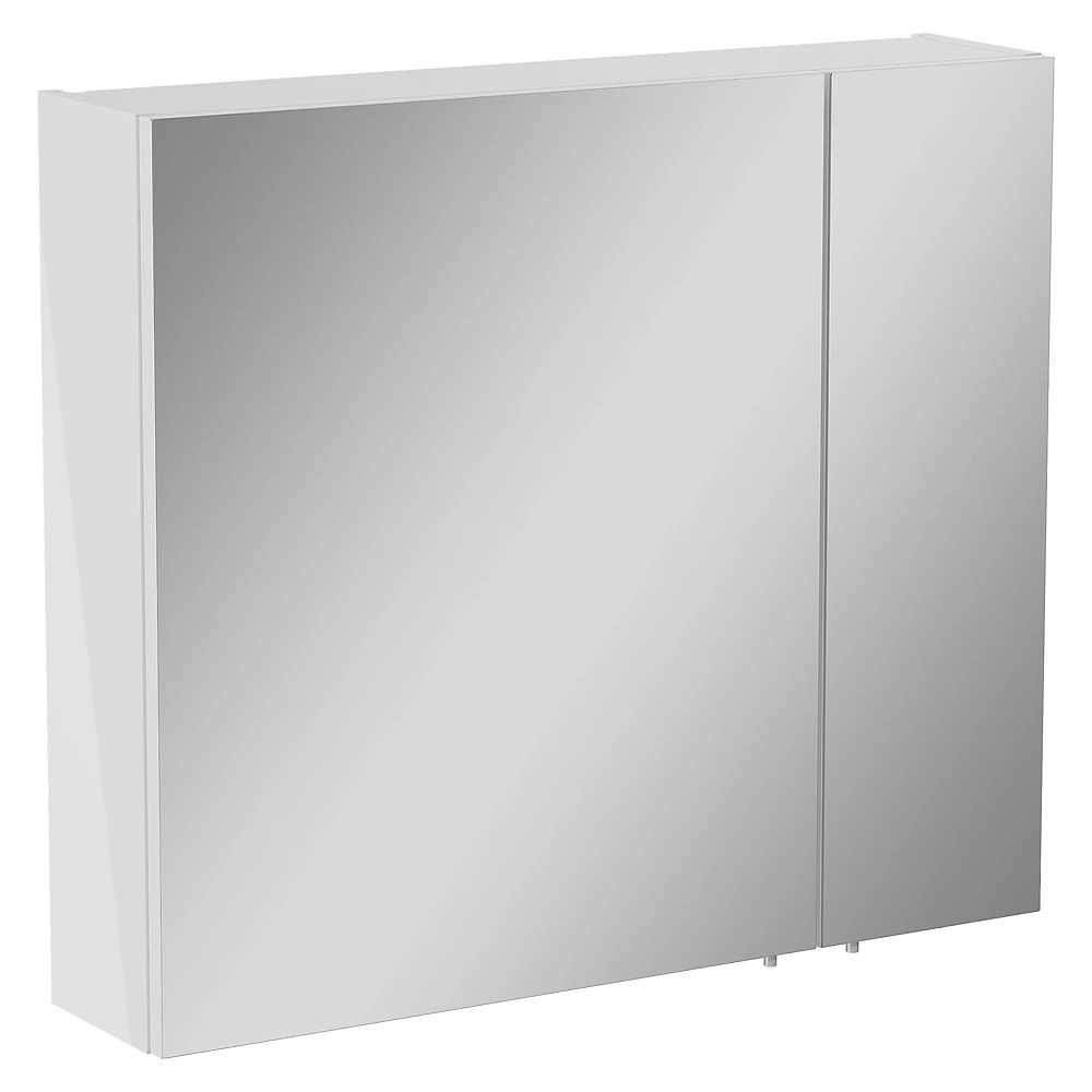 Vitra Mia Asimetrik 80 Cm Parlak Beyaz İki Kapaklı Dolaplı Ayna