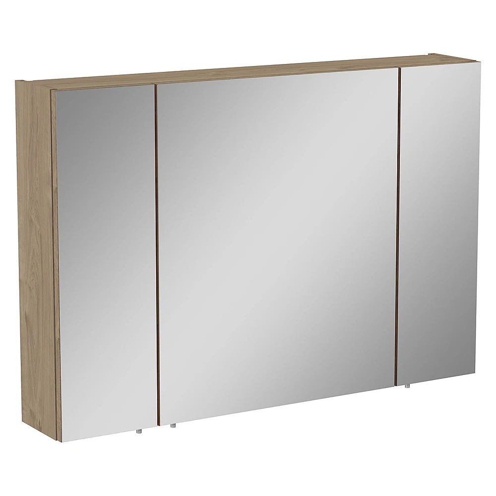 Vitra Mia Asimetrik 100 Cm Altın Meşe Üç Kapaklı Dolaplı Ayna