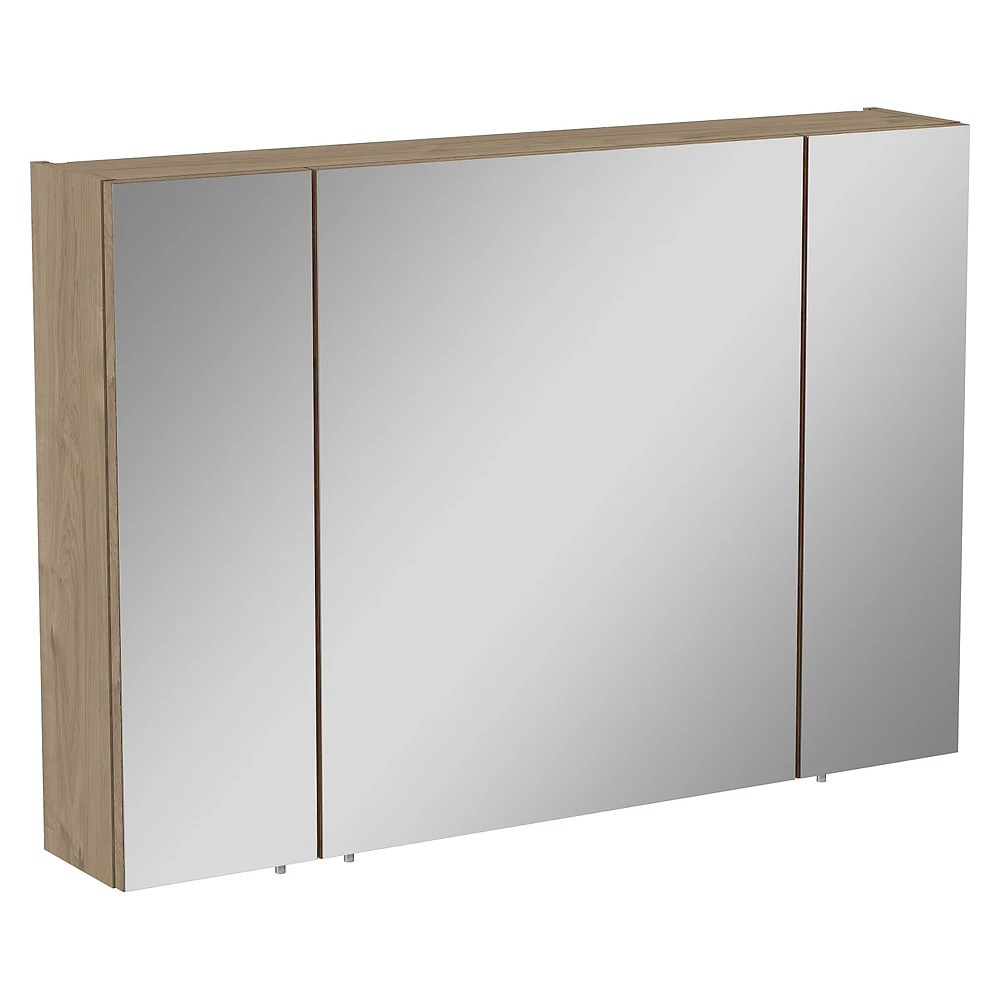 Vitra Mia Asimetrik 100 Cm Altın Meşe Üç Kapaklı Dolaplı Ayna