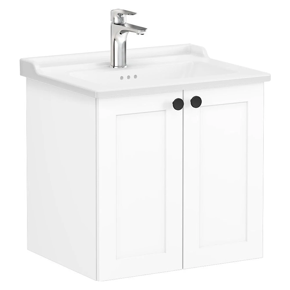 Vitra Root Classic 60 Cm Mat Beyaz İki Kapaklı Lavabo Dolabı