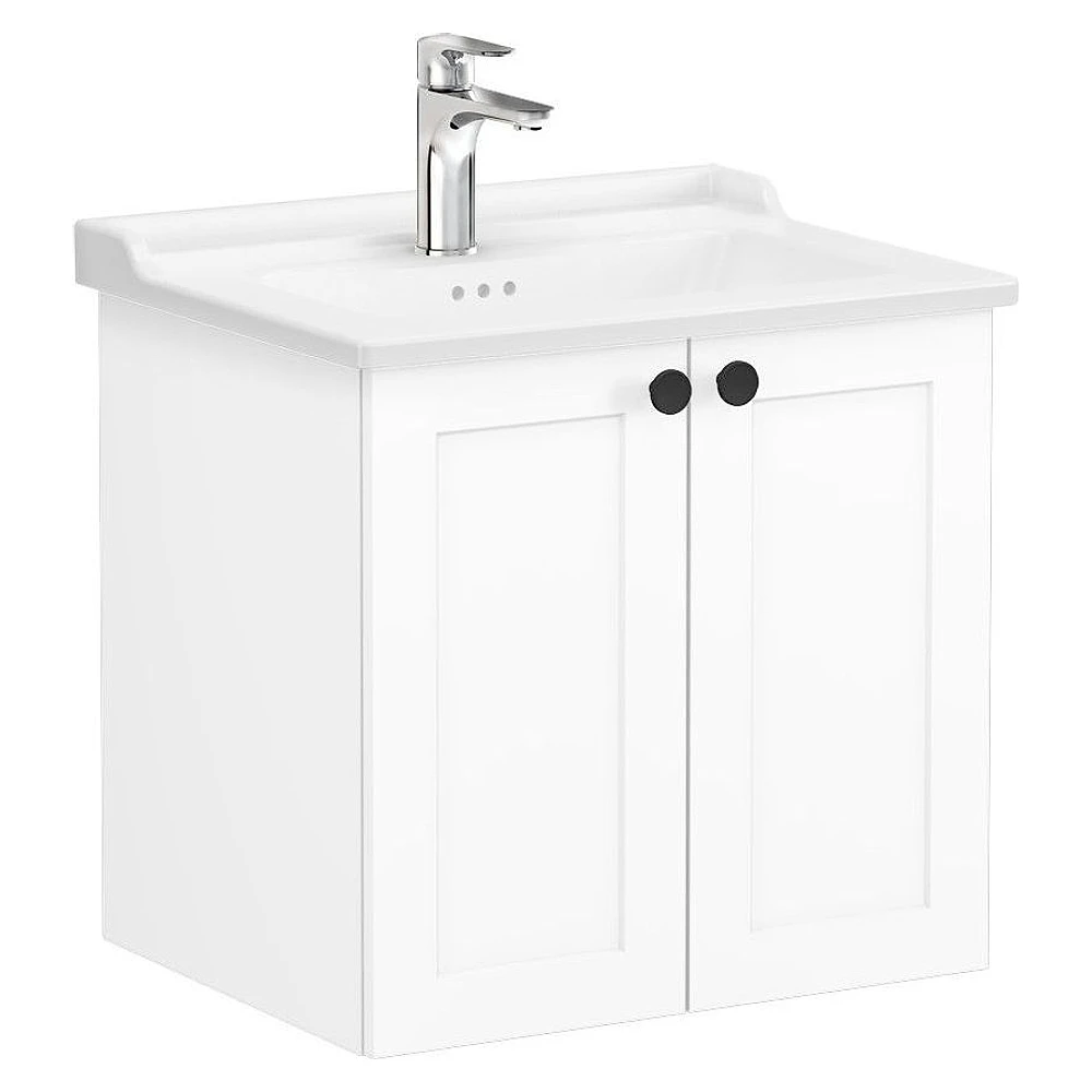 Vitra Root Classic 60 Cm Mat Beyaz İki Kapaklı Lavabo Dolabı