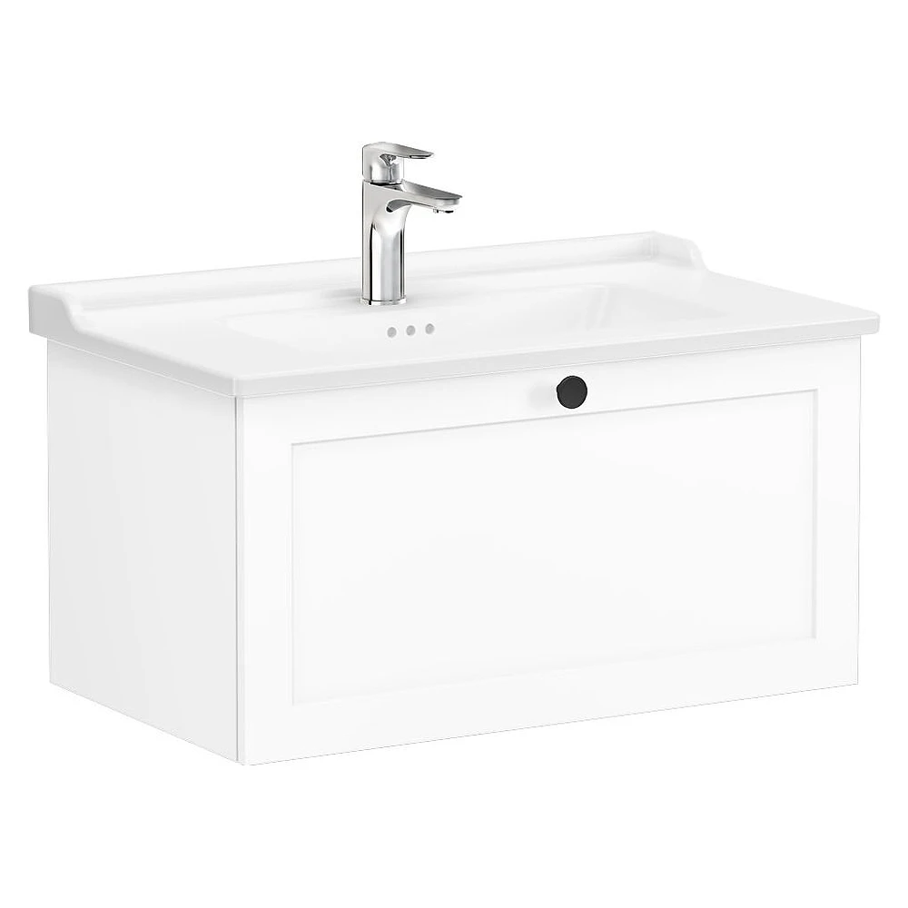 Vitra Root Classic 80 Cm Mat Beyaz Tek Çekmeceli Lavabo Dolabı