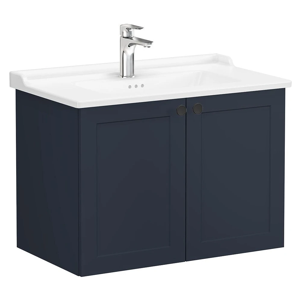 Vitra Root Classic 80 Cm Mat Lacivert İki Kapaklı Lavabo Dolabı