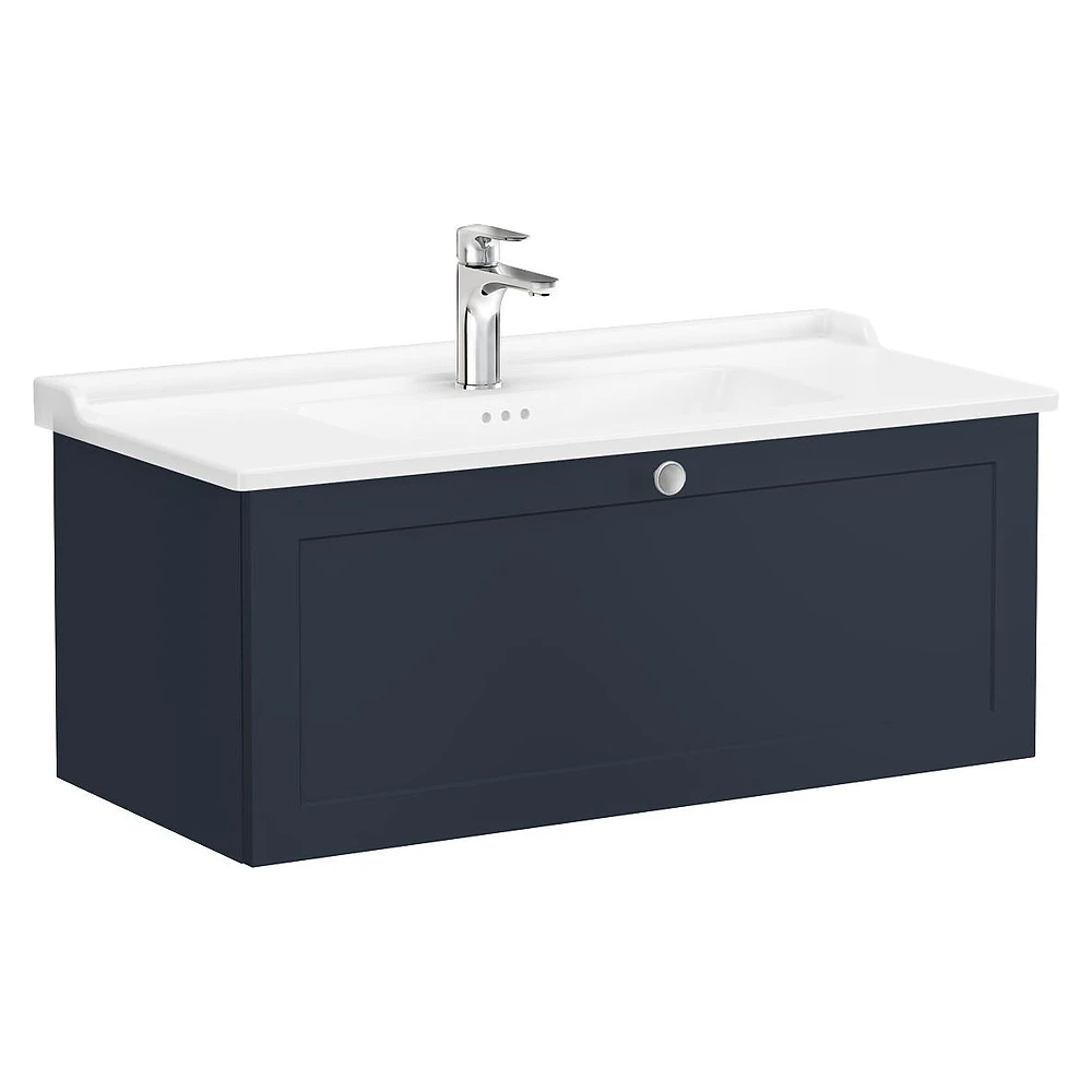Vitra Root Classic 100 Cm Mat Lacivert Tek Çekmeceli Lavabo Dolabı