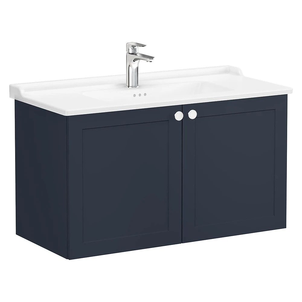 Vitra Root Classic 100 Cm Mat Lacivert İki Kapaklı Lavabo Dolabı