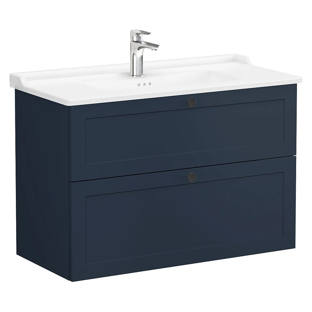 Vitra Root Classic 100 Cm Mat Lacivert İki Çekmeceli Lavabo Dolabı