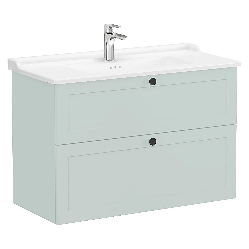 Vitra Root Classic 100 Cm Mat Retro Yeşil İki Çekmeceli Lavabo Dolabı
