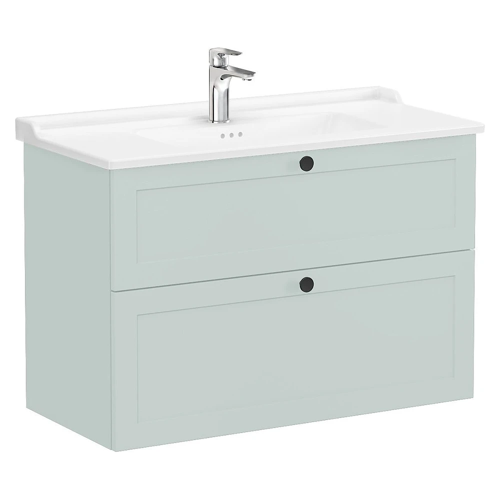 Vitra Root Classic 100 Cm Mat Retro Yeşil İki Çekmeceli Lavabo Dolabı