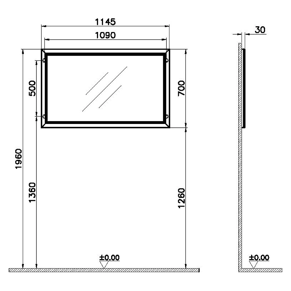Vitra Valarte 120 Cm Mat Gri Etajerli Düz Ayna 2