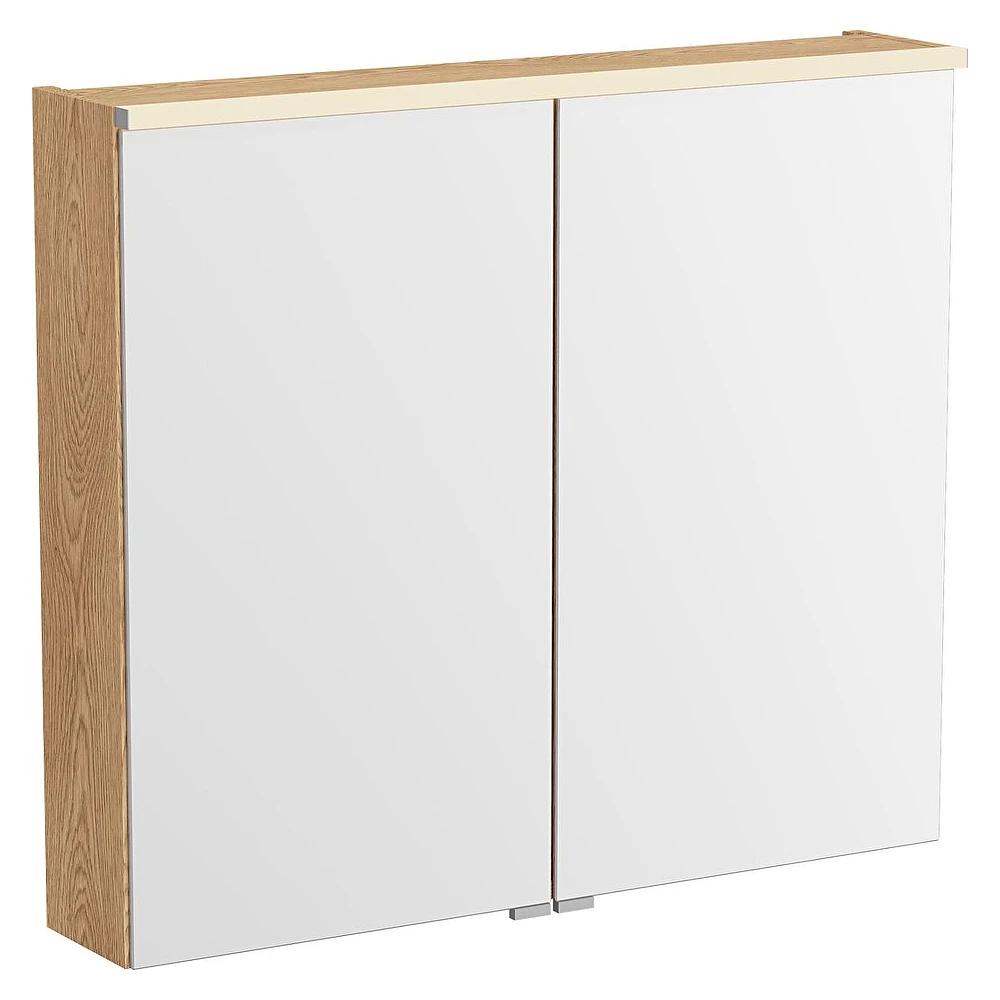 Vitra Metropole Edge 80 Cm Açık Meşe Aydınlatmalı Dolaplı Ayna