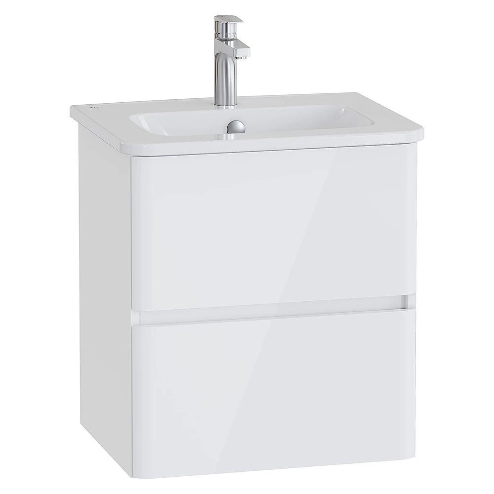 Vitra Mia Plus Round 60 Cm Parlak Beyaz İki Çekmeceli Lavabo Dolabı