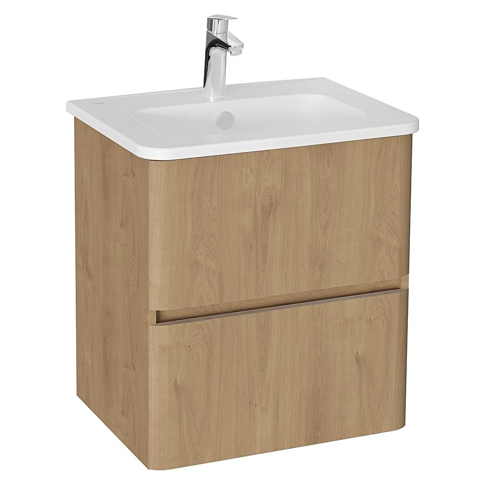 Vitra Mia Plus Round 60 Cm Altın Meşe İki Çekmeceli Lavabo Dolabı