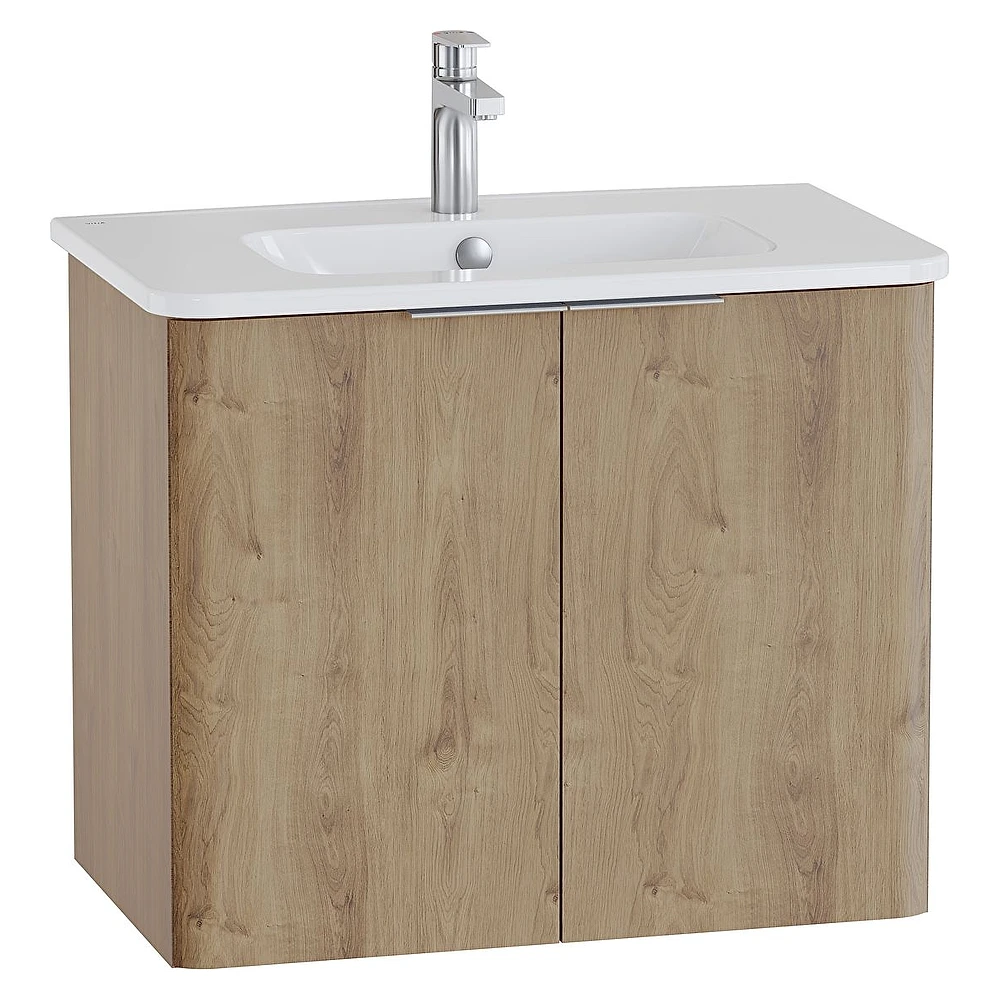Vitra Mia Plus Round 80 Cm Altın Meşe İki Kapaklı Lavabo Dolabı