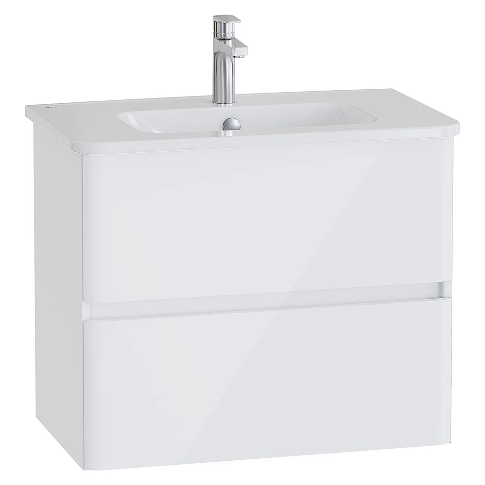 Vitra Mia Plus Round 80 Cm Parlak Beyaz İki Çekmeceli Lavabo Dolabı