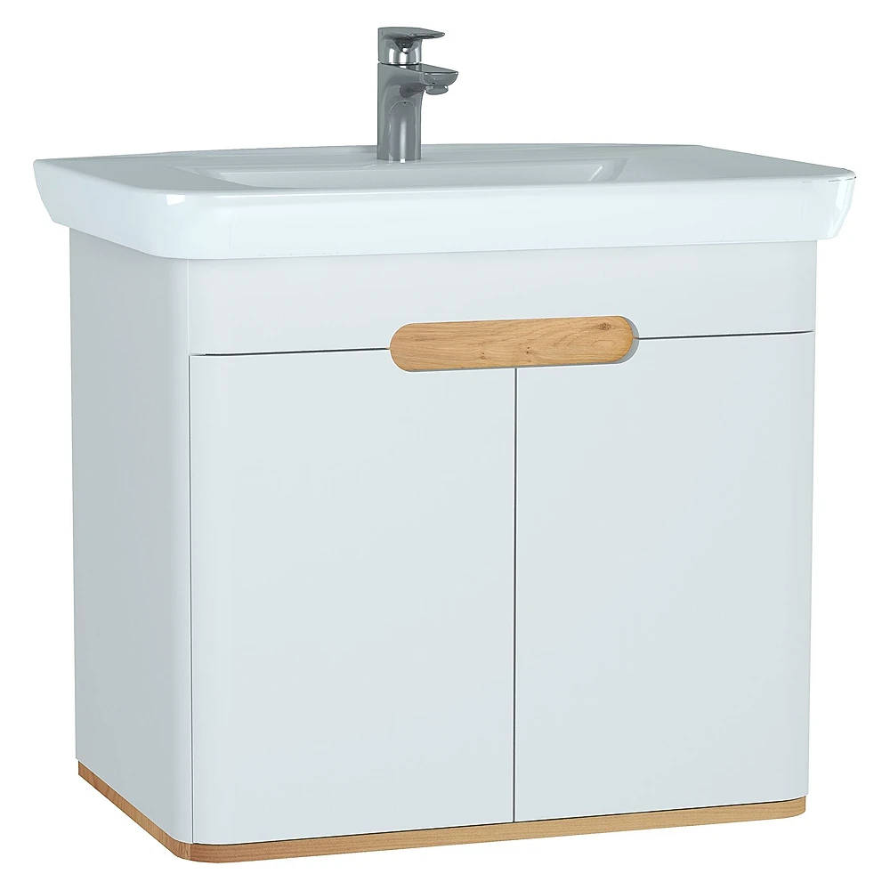 Vitra Sento 80 Cm Mat Beyaz İki Kapaklı Aydınlatmalı Lavabo Dolabı