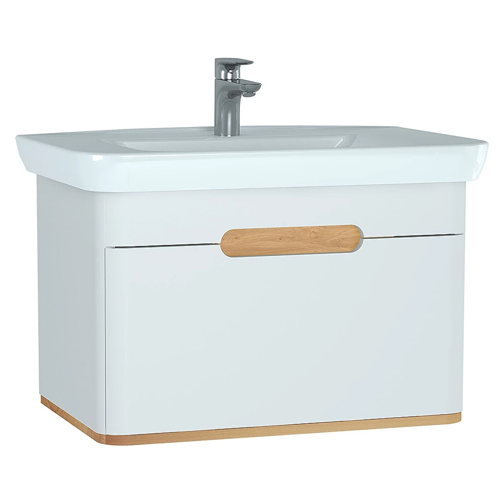 Vitra Sento 80 Cm Mat Beyaz Bir Çekmeceli Aydınlatmalı Lavabo Dolabı