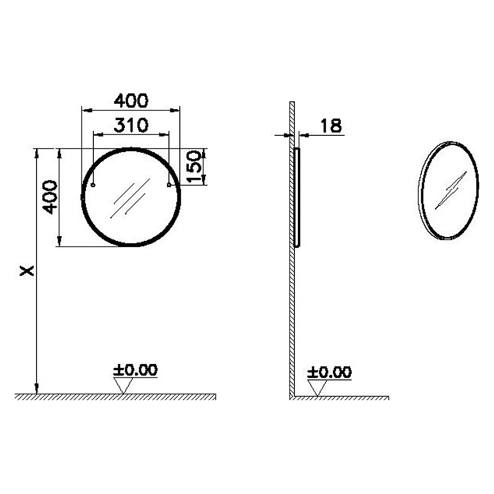 Vitra Sento 40 Cm Turuncu Yuvarlak Düz Ayna 2
