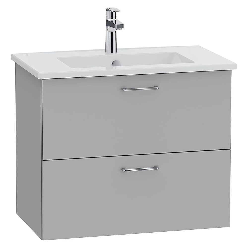 Vitra Viora 80 Cm Mat Taş Gri İki Çekmeceli Lavabo Dolabı
