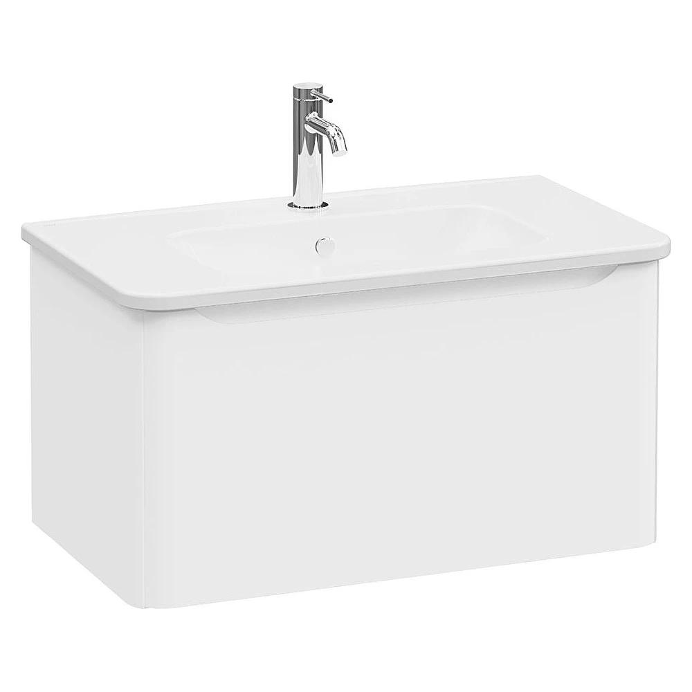 Vitra Integra Round 80 Cm Mat Beyaz Bir Çekmeceli Lavabo Dolabı