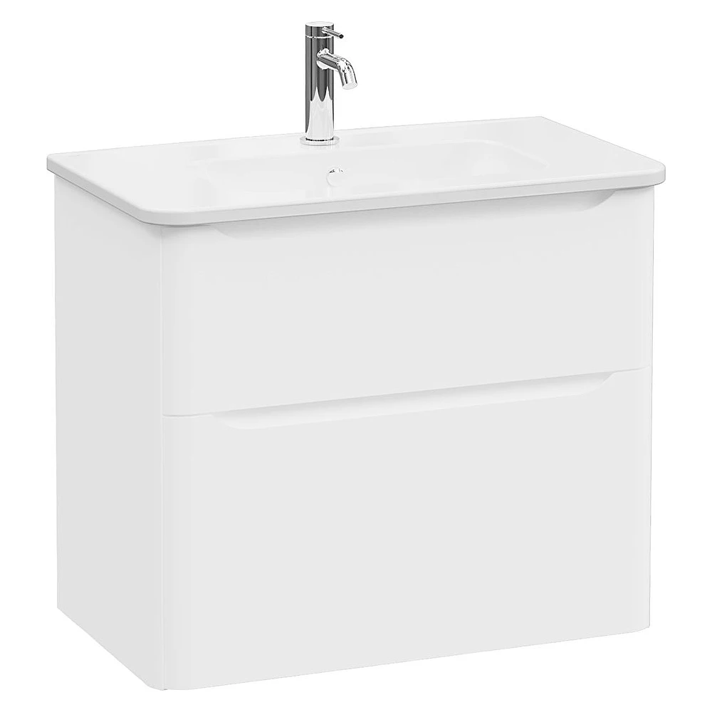 Vitra Integra Round 80 Cm Mat Beyaz İki Çekmeceli Lavabo Dolabı