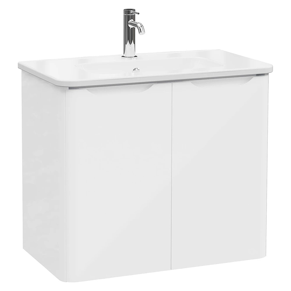 Vitra Integra Round 80 Cm Parlak Beyaz İki Kapaklı Lavabo Dolabı