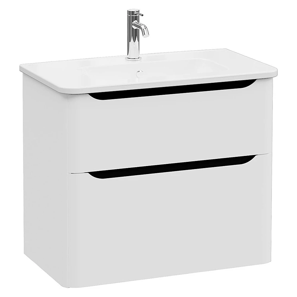 Vitra Integra Round 80 Cm Mat Açık Gri İki Çekmeceli Lavabo Dolabı