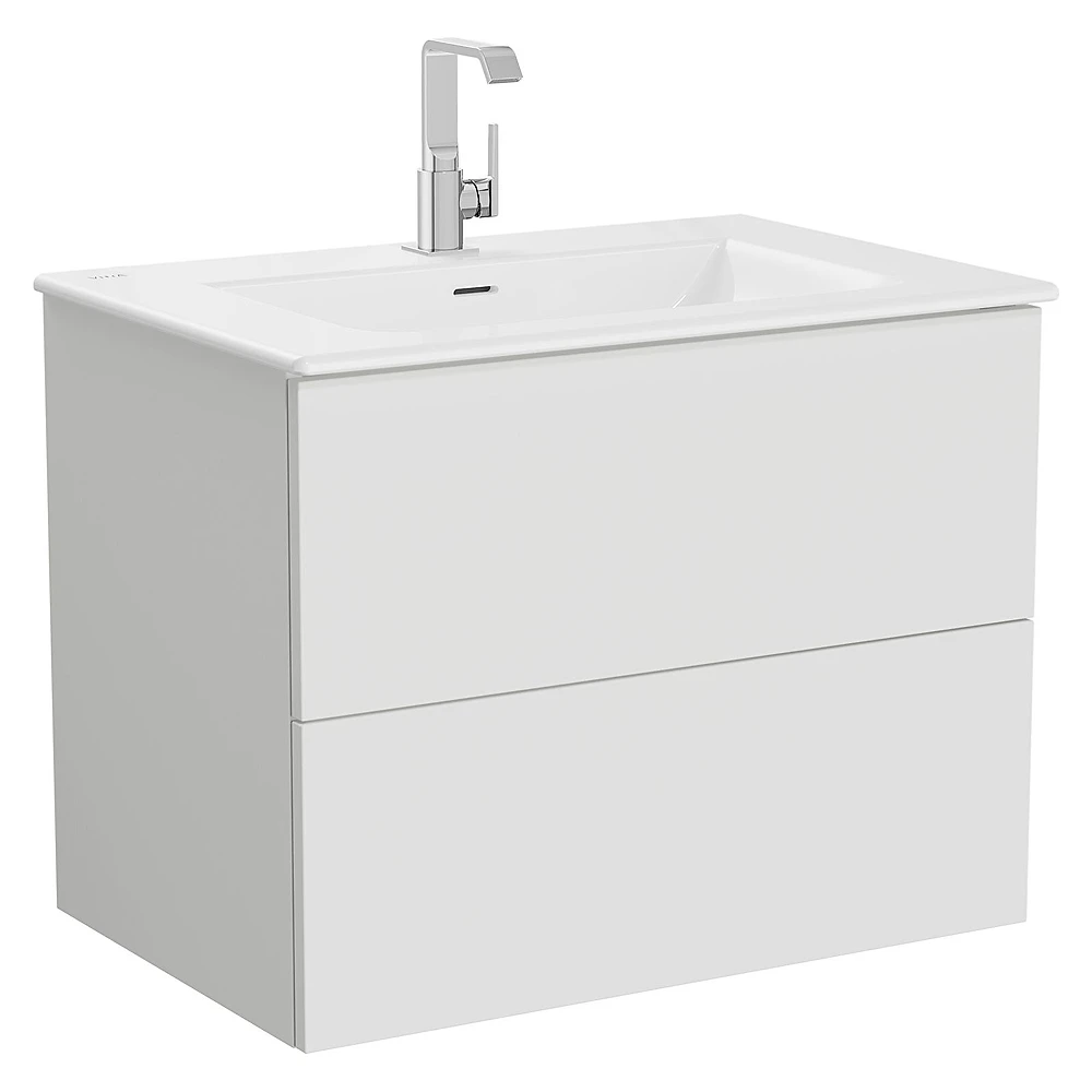 Vitra Metropole Pure 80 Cm Mat Açık Gri İki Çekmeceli Aydınlatmalı Lavabo Dolabı