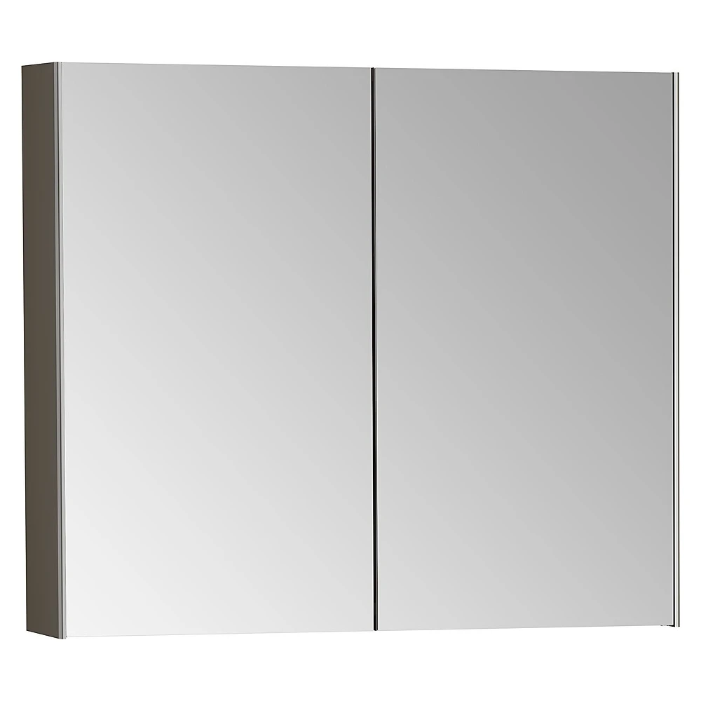 Vitra Base 80 Cm Fırçalanmış Krom İki Kapaklı Dolaplı Ayna