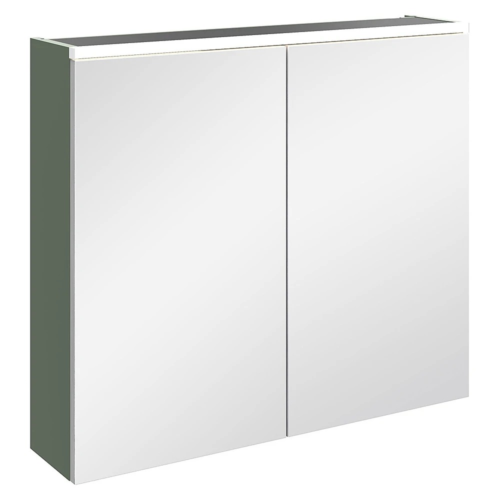 Vitra Core 80 Cm Mat Yeşil İki Kapaklı Aydınlatmalı Dolaplı Ayna